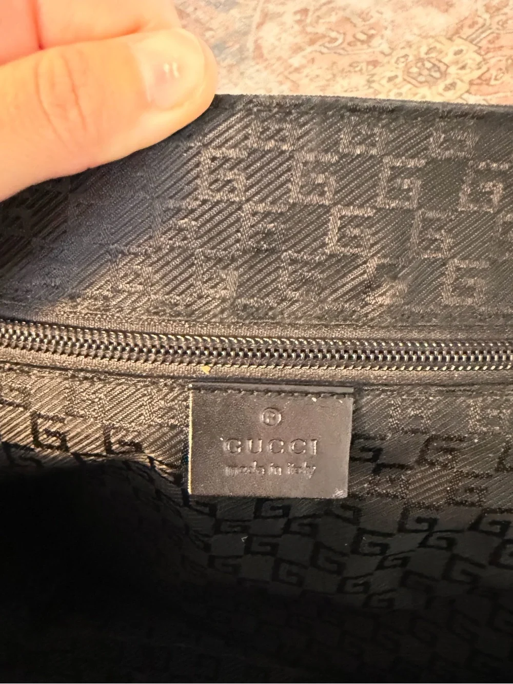 Vintage Gucci Nylon Messenger Bag with Silver Hardware